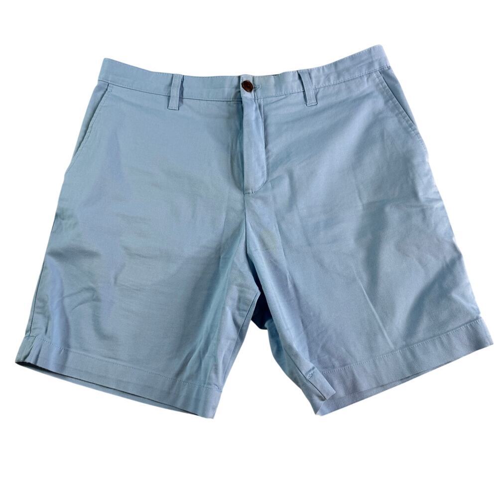 Ted Baker London Mens 32R Light Blue Chino Shorts Cotton Lyocell Stretch